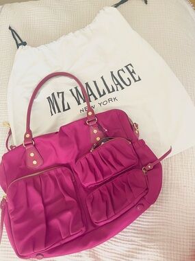 MZ Wallace Kate II Begonia (Deep Fuchsia) Satchel Tote Goldtone—Free Shipping!